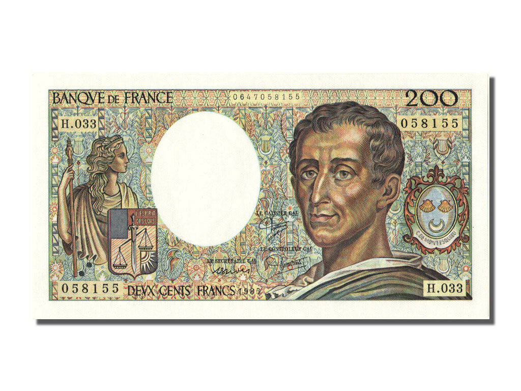 Banknote, France, 200 Francs, 200 F 1981-1994 ''Montesquieu'', 1985, UNC(65-70)