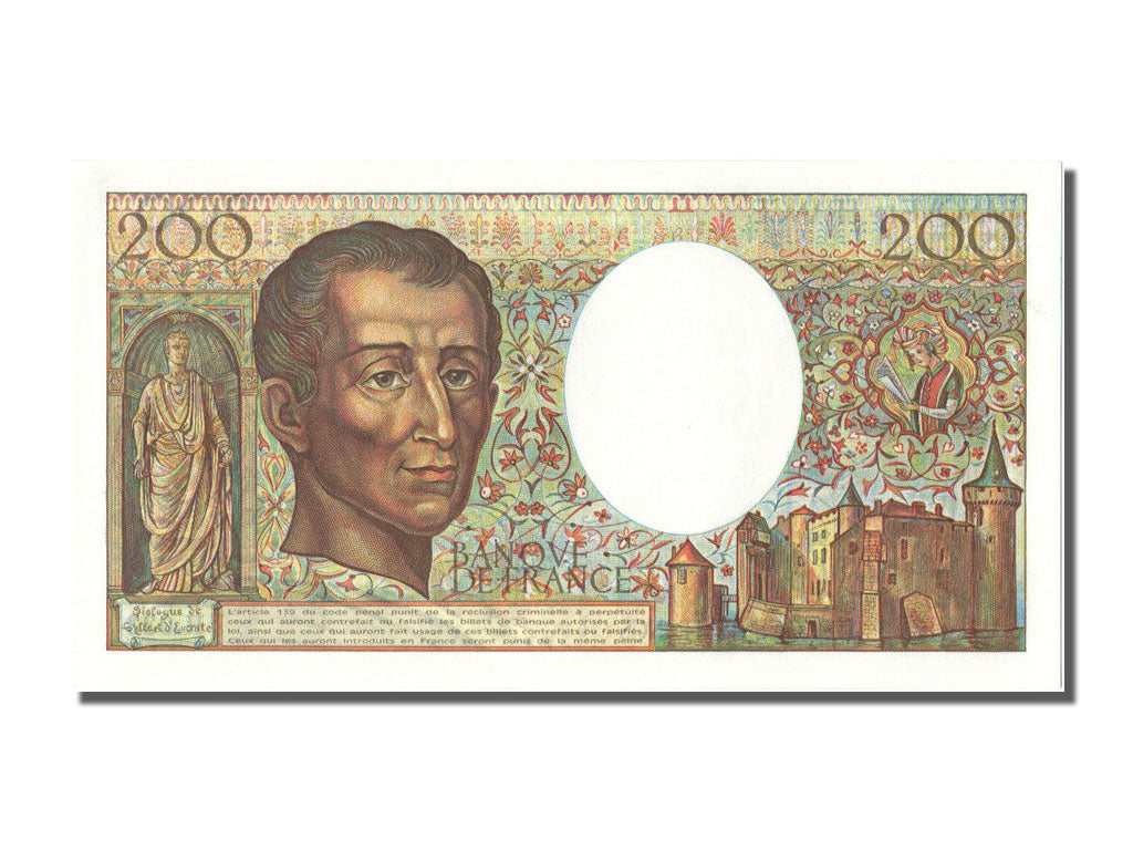 Banknote, France, 200 Francs, 200 F 1981-1994 ''Montesquieu'', 1985, UNC(65-70)