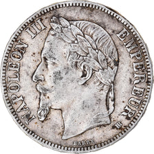 Munten, Frankrijk, Napoleon III, 5 Francs, 1868, Strasbourg, FR+, Zilver