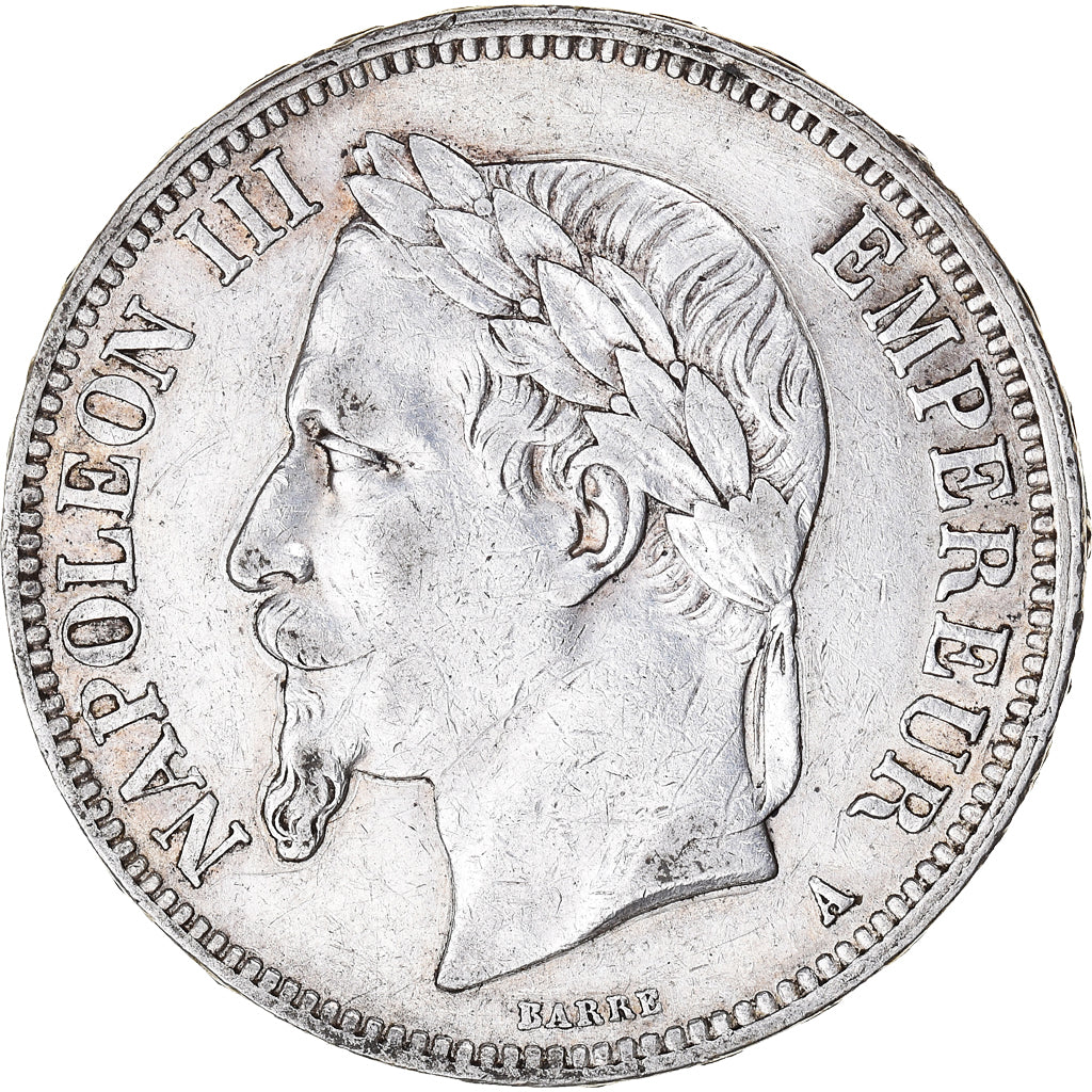Moneta, Francja, Napoleon III, 5 Francs, 1867, Paris, EF(40-45), Srebro