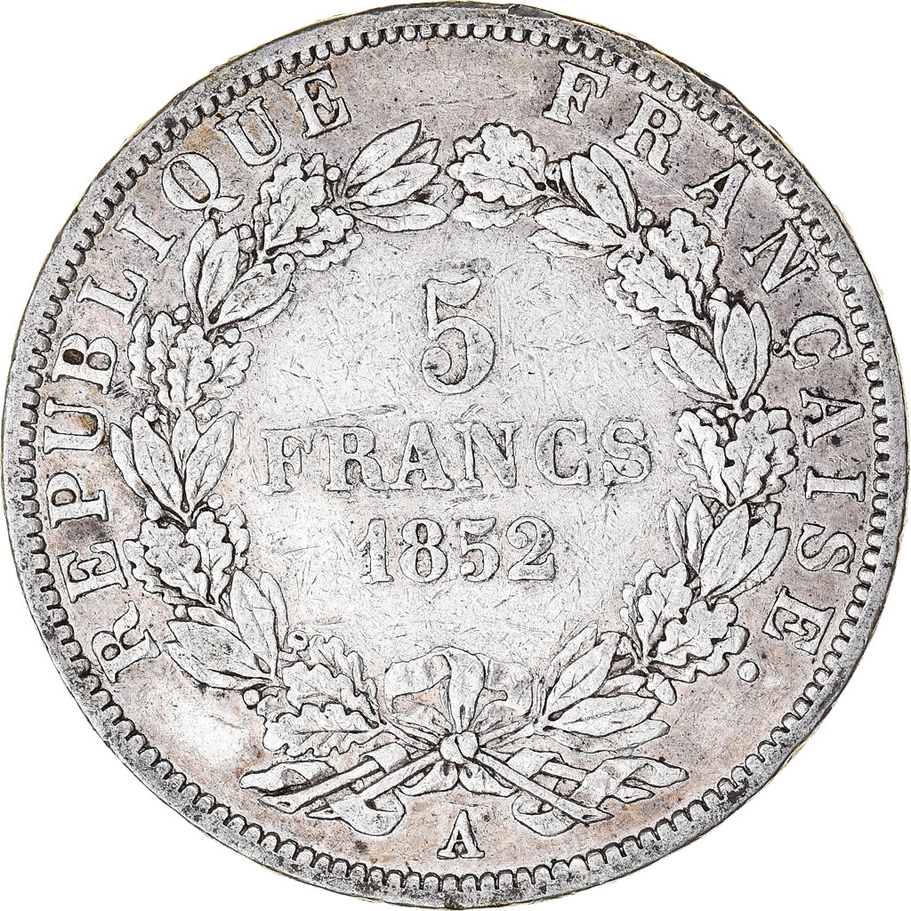 Monnaie, France, Napoleon III, 5 Francs, 1852, Paris, TB+, Argent, Gadoury:726