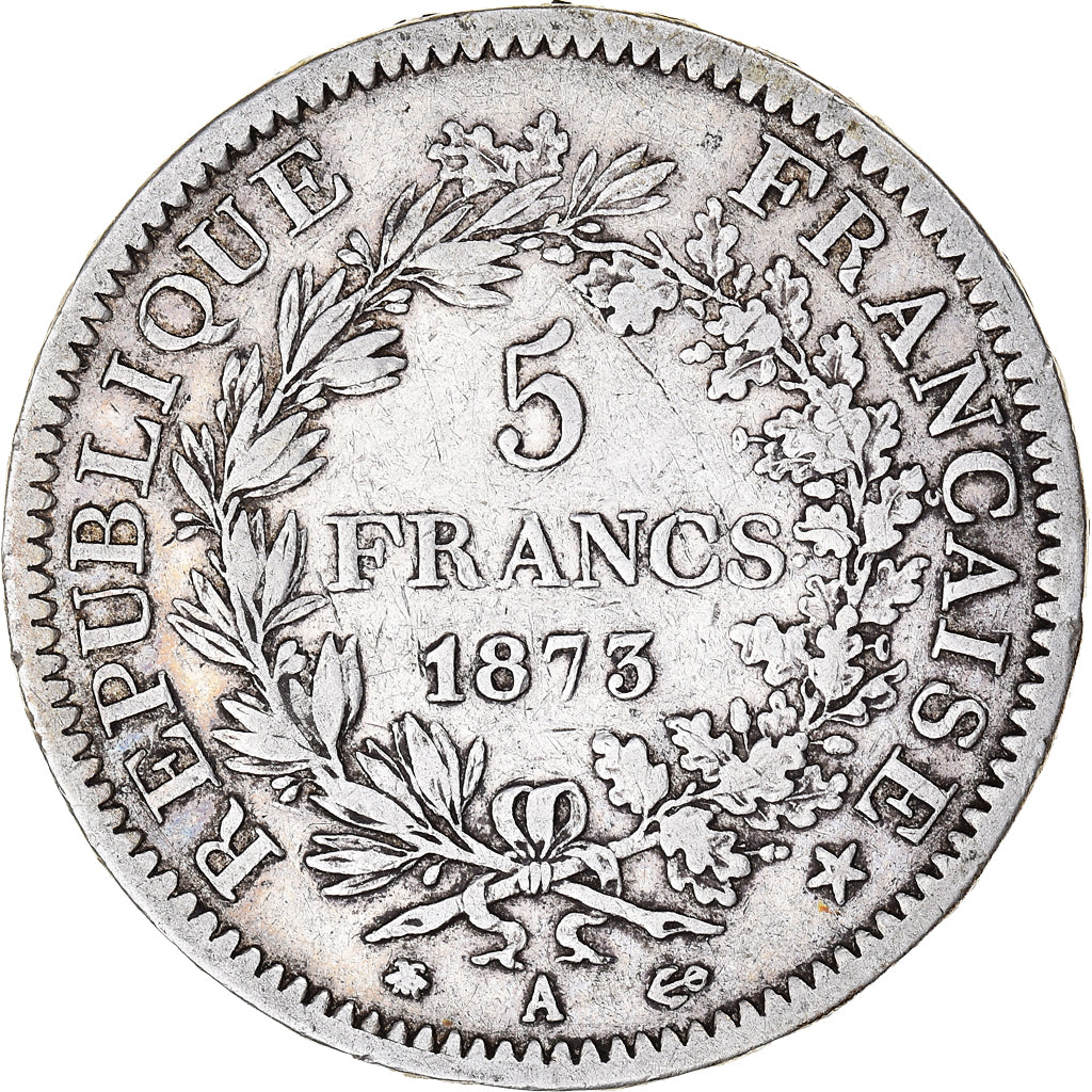 Coin, France, Hercule, 5 Francs, 1873, Paris, VF(30-35), Silver, KM:820.1