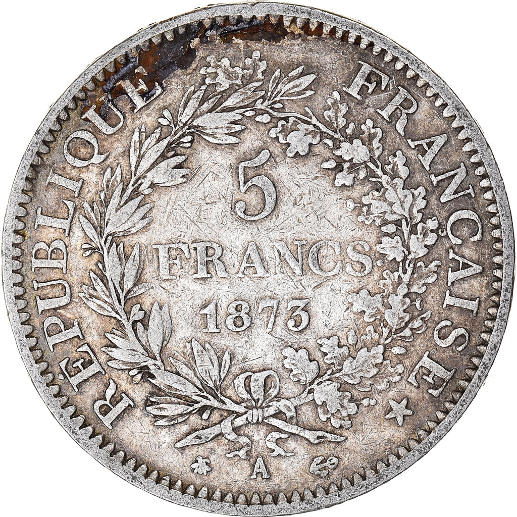 Coin, France, Hercule, 5 Francs, 1873, Paris, VF(30-35), Silver, KM:820.1