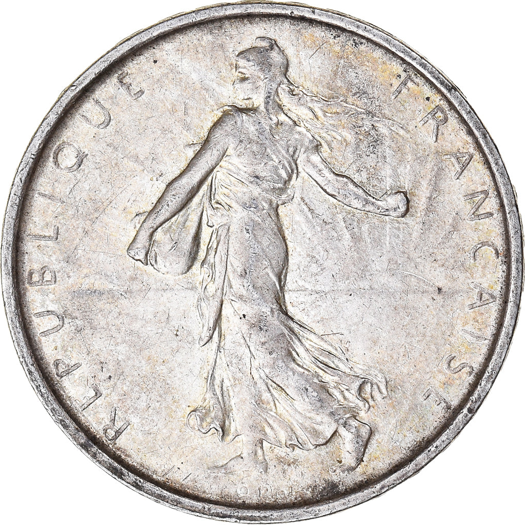 Moeda, França, Semeuse, 5 Francs, 1968, AU(50-53), Prata, KM:926, Gadoury:770