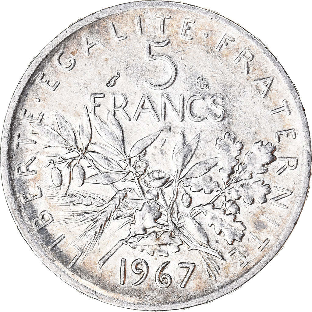 Coin, France, Semeuse, 5 Francs, 1967, Paris, AU(50-53), Silver, KM:926