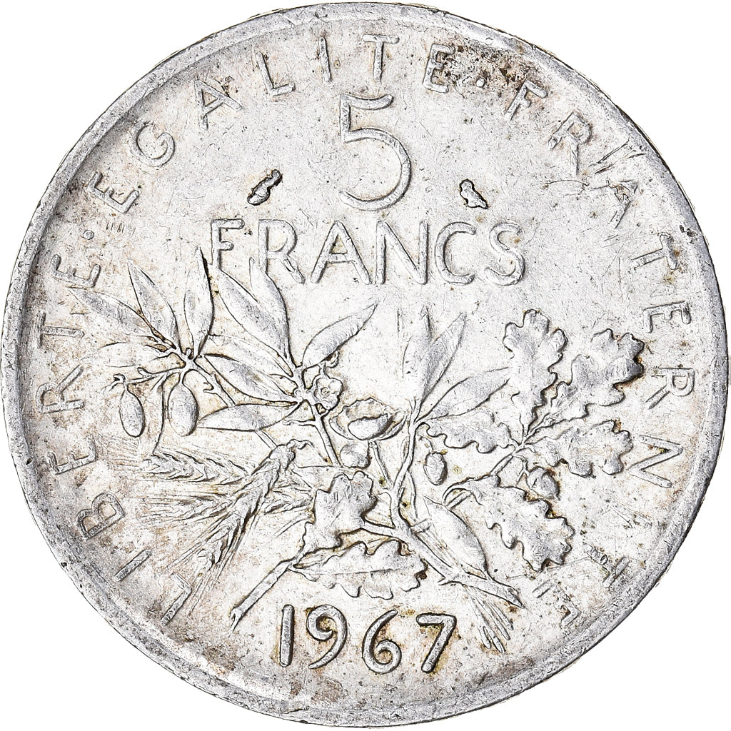 Coin, France, Semeuse, 5 Francs, 1967, Paris, AU(50-53), Silver, KM:926