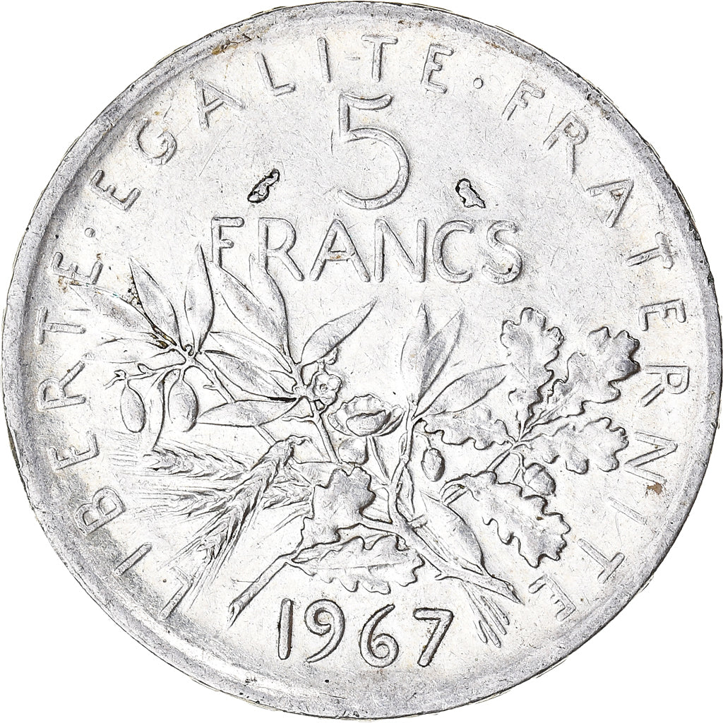 Coin, France, Semeuse, 5 Francs, 1967, Paris, AU(50-53), Silver, KM:926