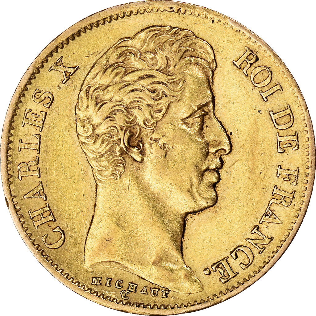 Moneda, Francia, Charles X, 40 Francs, 1830, Paris, MBC, Oro, KM:721.1