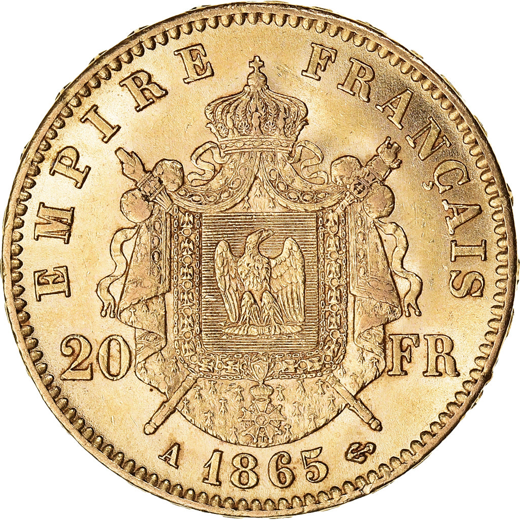 Monnaie, France, Napoleon III, 20 Francs, 1865, Paris, TTB+, Or, Gadoury:1062