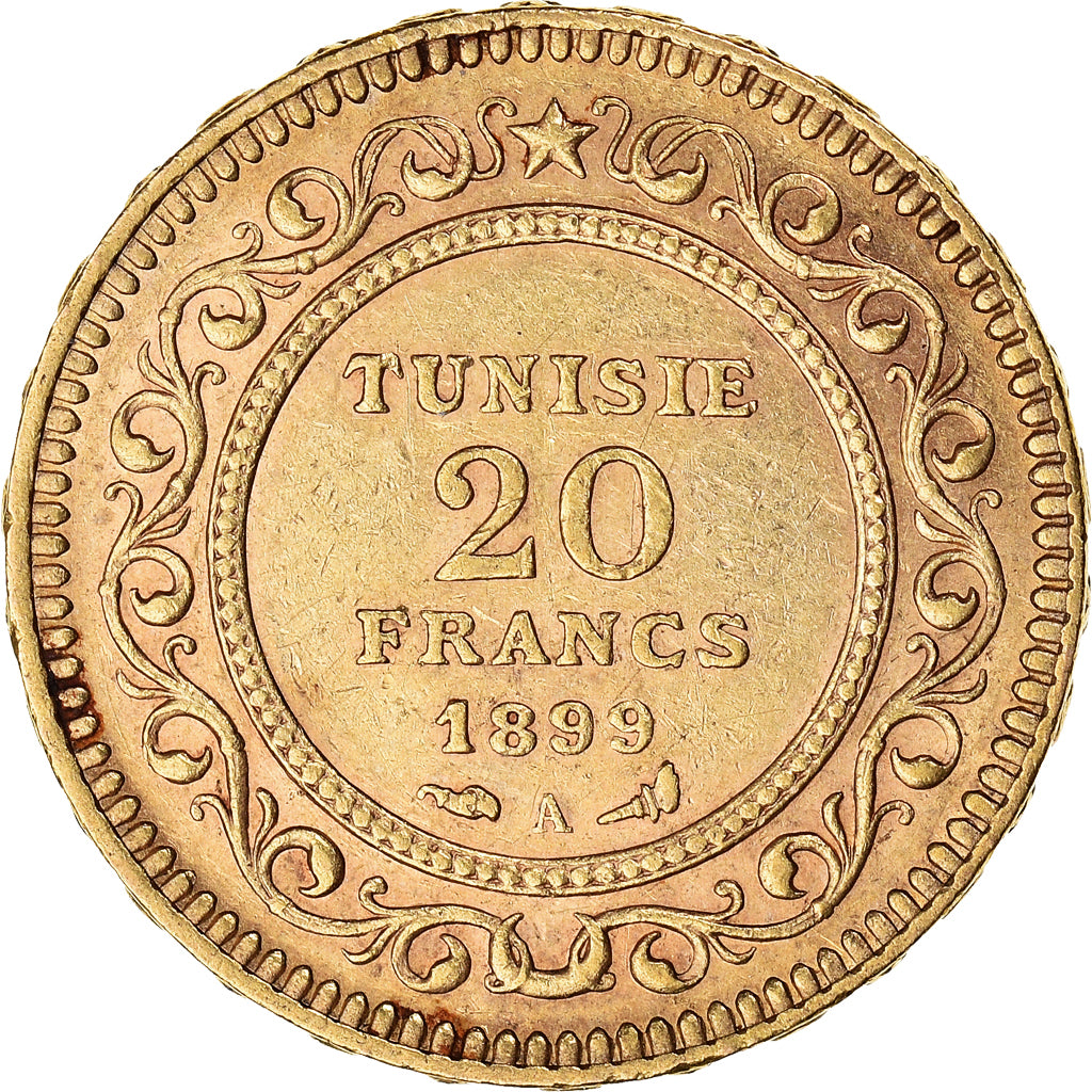 Monnaie, Tunisie, Ali Bey, 20 Francs, 1899, Paris, TTB+, Or, KM:227