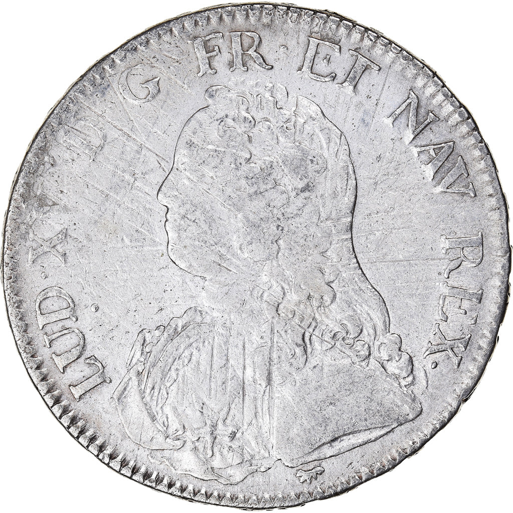 Coin, France, Louis XV, Ecu aux branches d'olivier, 1729, Paris, VF(30-35)