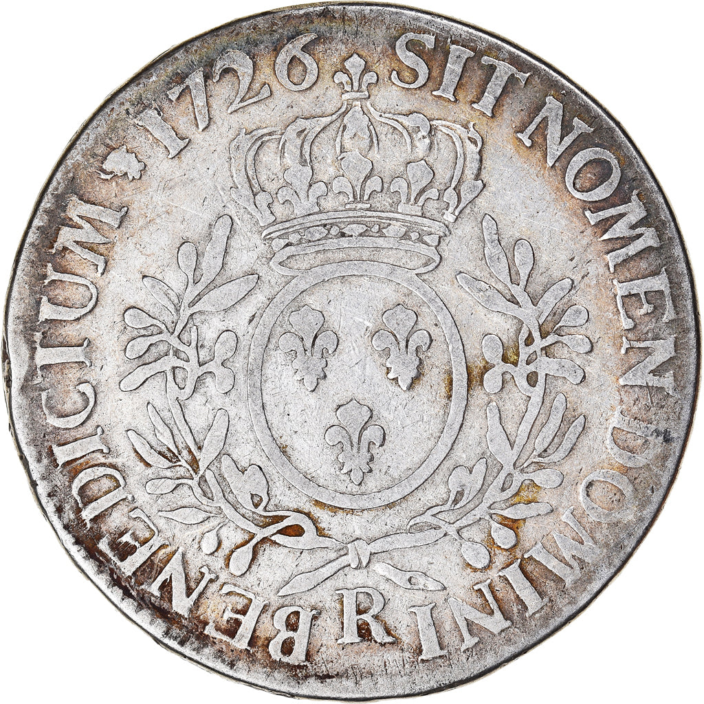 Moneda, Francia, Louis XV, Ecu aux branches d'olivier, 1726, Orléans, BC+