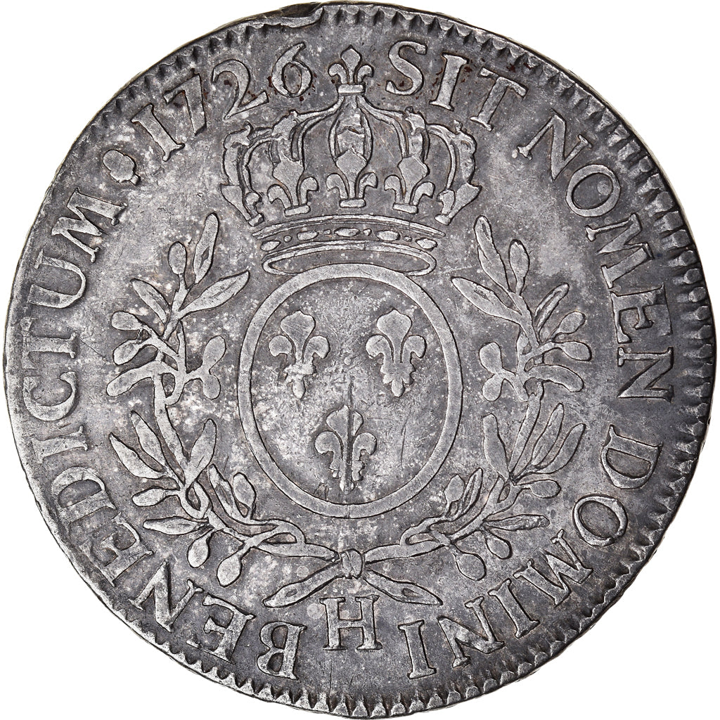 Coin, France, Louis XV, Ecu aux branches d'olivier, 1726, La Rochelle