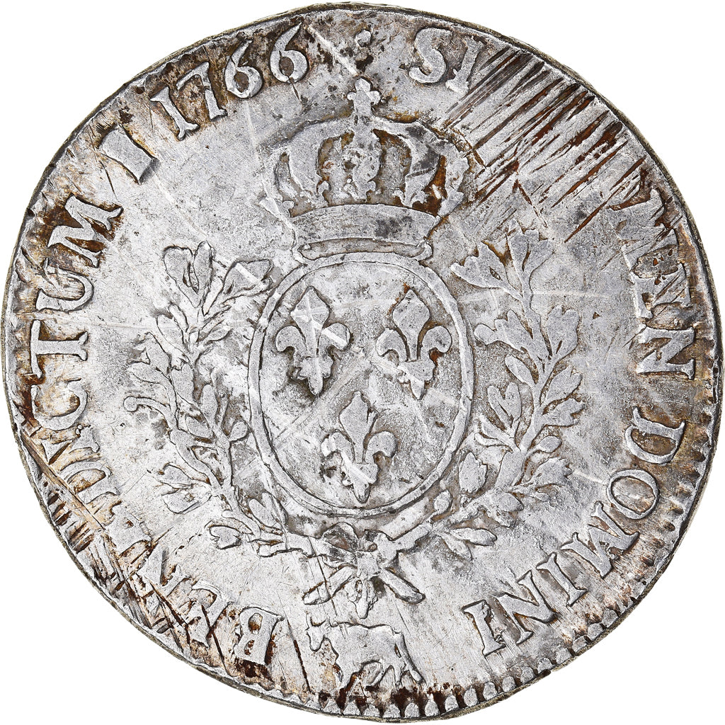 Munten, Frankrijk, Louis XV, Écu de Béarn au bandeau, 1766, Pau, FR+, Zilver