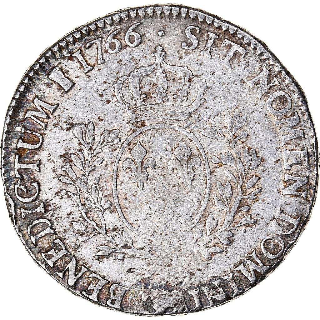 Moneta, Francia, Louis XV, Écu de Béarn au bandeau, 1766, Pau, MB+, Argento