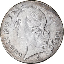 Moneda, Francia, Louis XV, Écu au bandeau, 1747, Montpellier, BC+, Plata