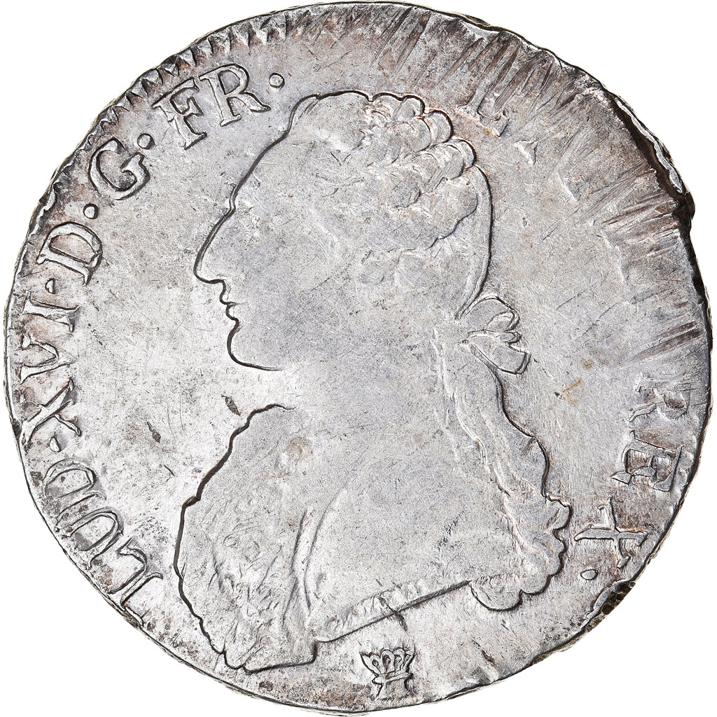 Moneda, Francia, Louis XVI, Ecu aux branches d'olivier, 1780, Limoges, BC+