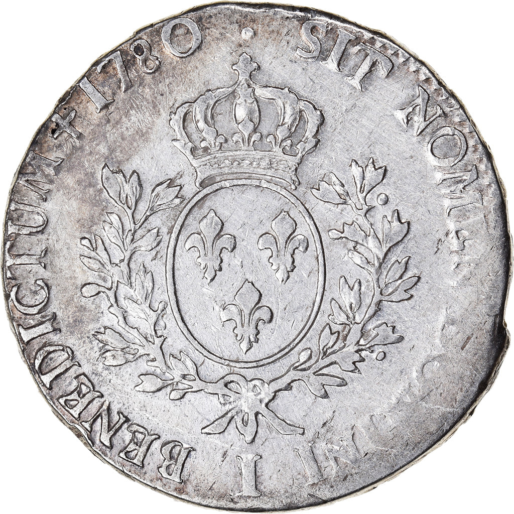 Moneda, Francia, Louis XVI, Ecu aux branches d'olivier, 1780, Limoges, BC+