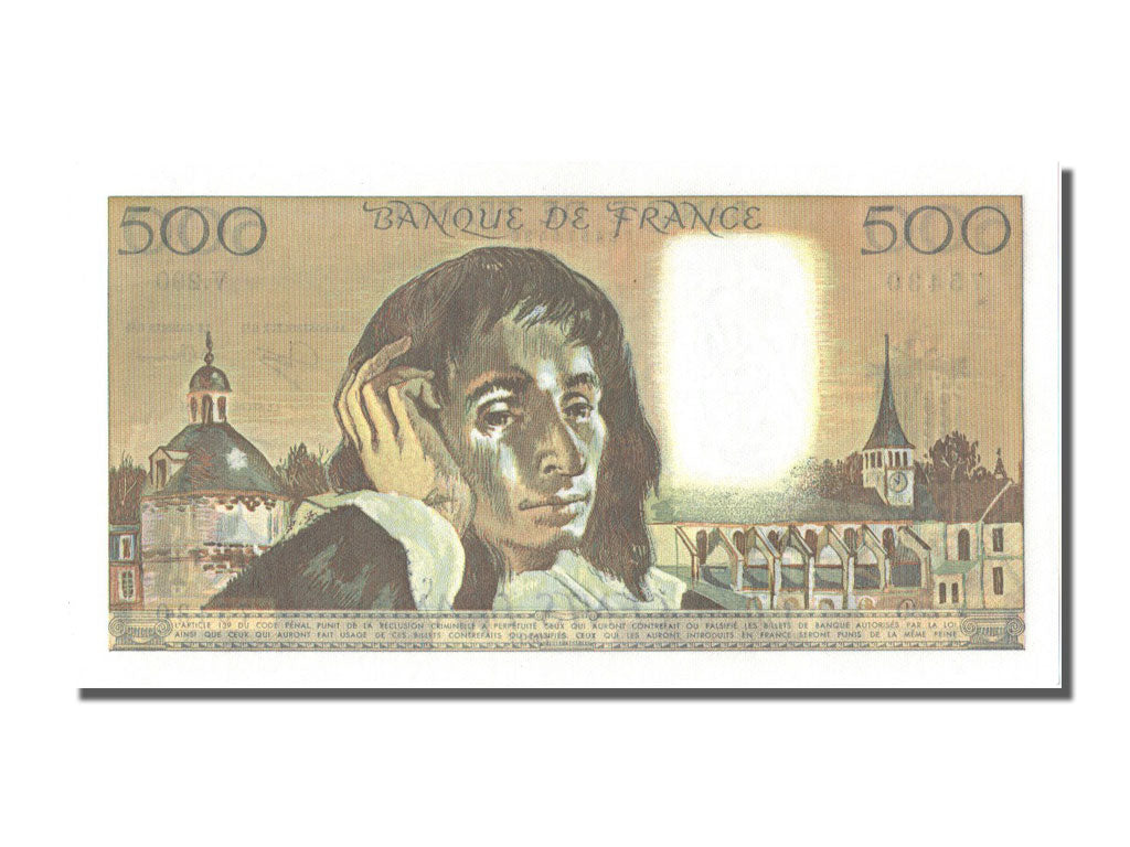 Banknote, France, 500 Francs, 500 F 1968-1993 ''Pascal'', 1989, 1989-02-02