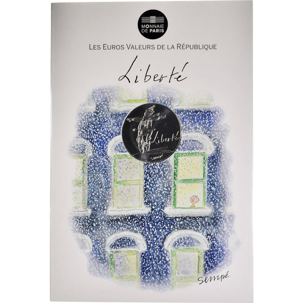 France, Monnaie de Paris, 10 Euro, Liberté Hiver Sempé, 2014, Paris, FDC