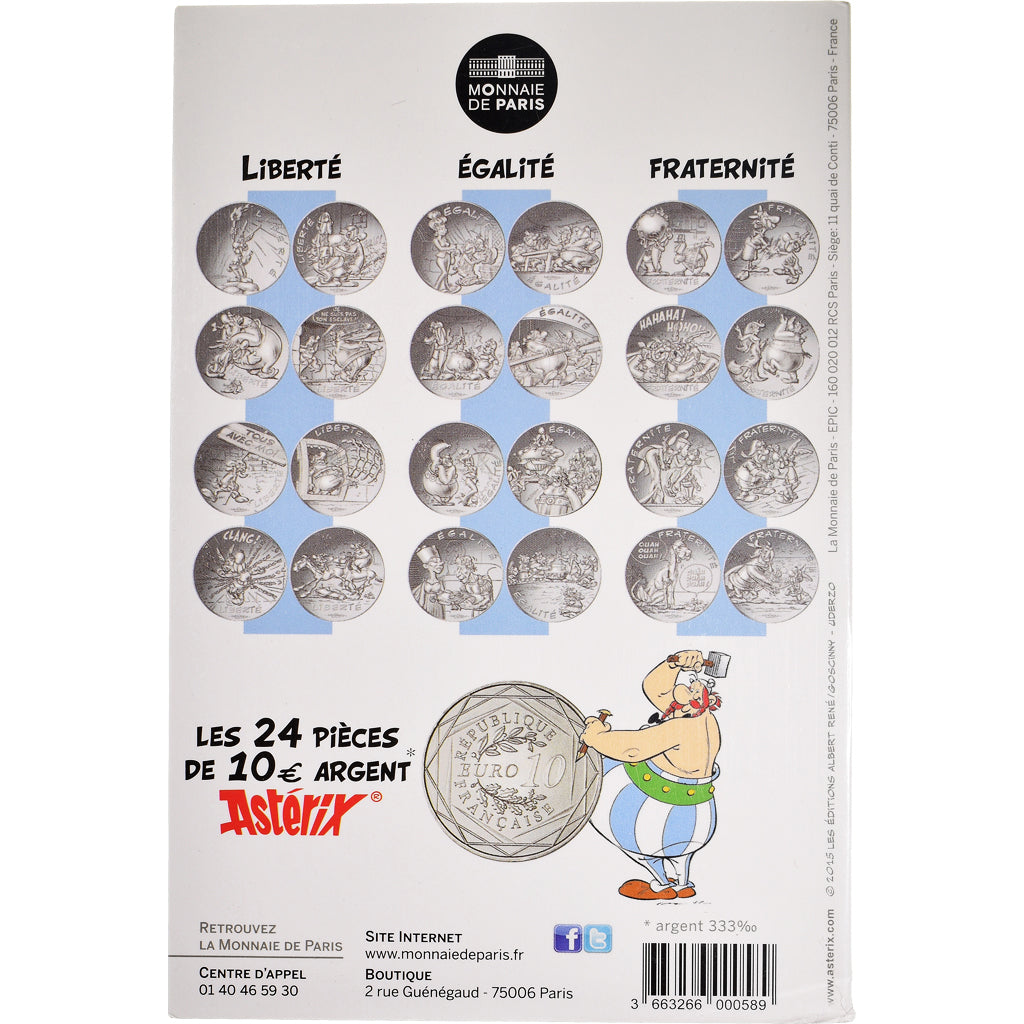 France, Monnaie de Paris, 10 Euro, Astérix Liberté (La serpe d'or), 2015