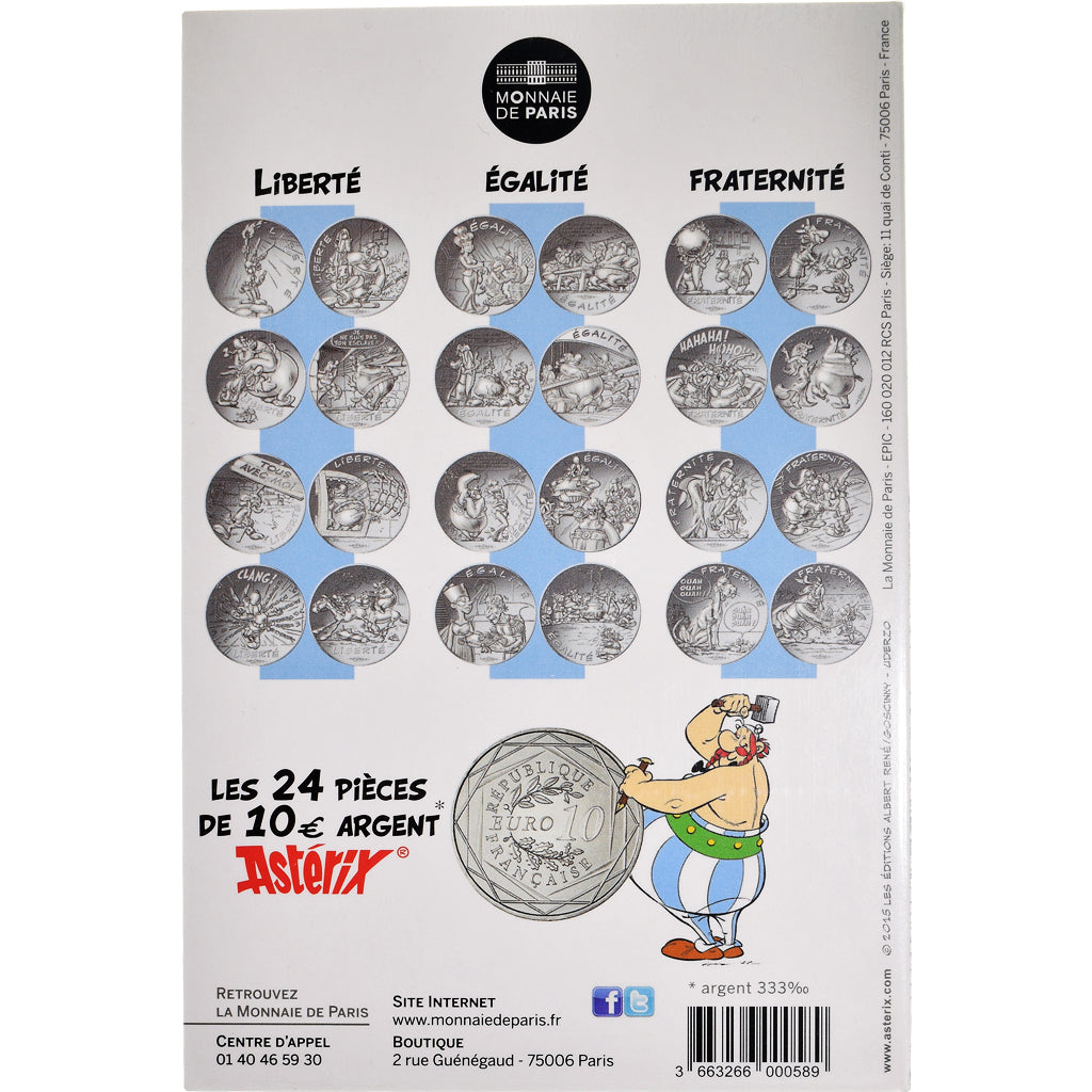 France, Monnaie de Paris, 10 Euro, Astérix Égalité (Le Domaine des dieux)