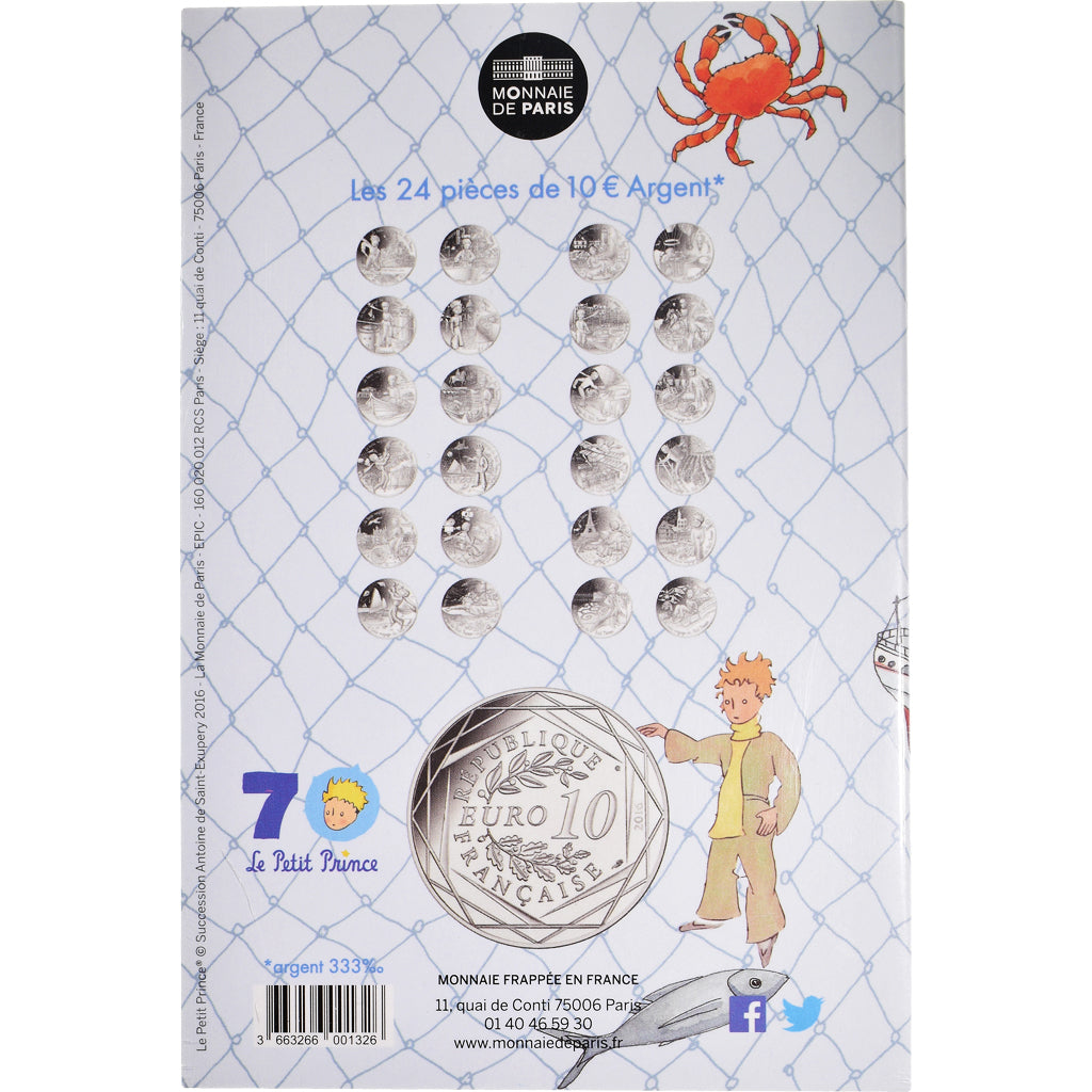Frankrijk, Parijse munten, 10 Euro, Le Petit Prince revient de la pêche, 2016