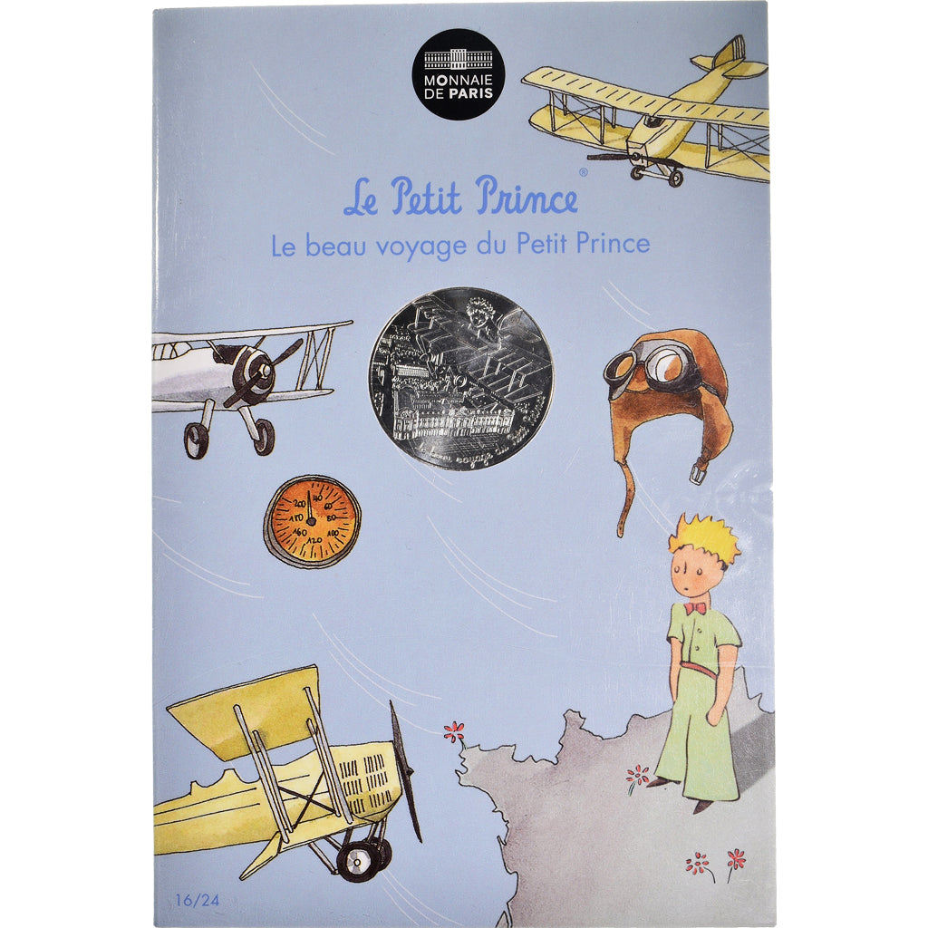 Frankrijk, Parijse munten, 10 Euro, Le Petit Prince en avion, 2016, FDC, Zilver