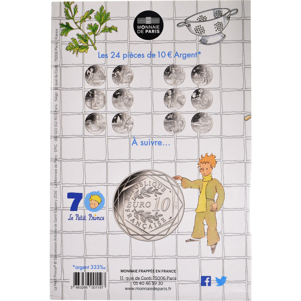 Francia, Monnaie de Paris, 10 Euro, Le Petit Prince (et la gastronomie), 2016