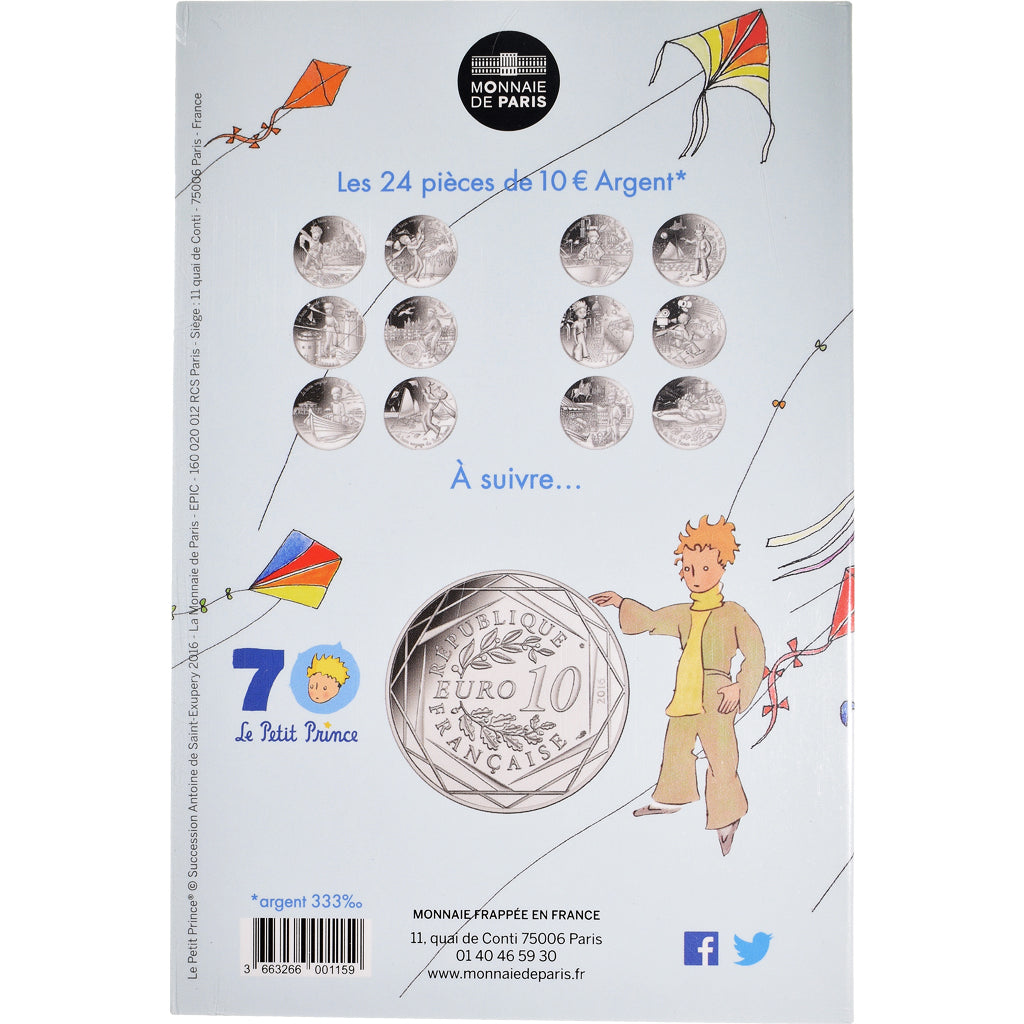 Frankrijk, Parijse munten, 10 Euro, Le Petit Prince (Plages du Nord), 2016
