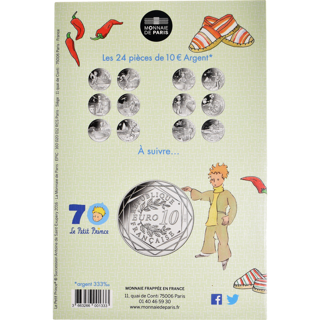 Frankreich, Monnaie de Paris, 10 Euro, Le Petit Prince (Pays Basque), 2016