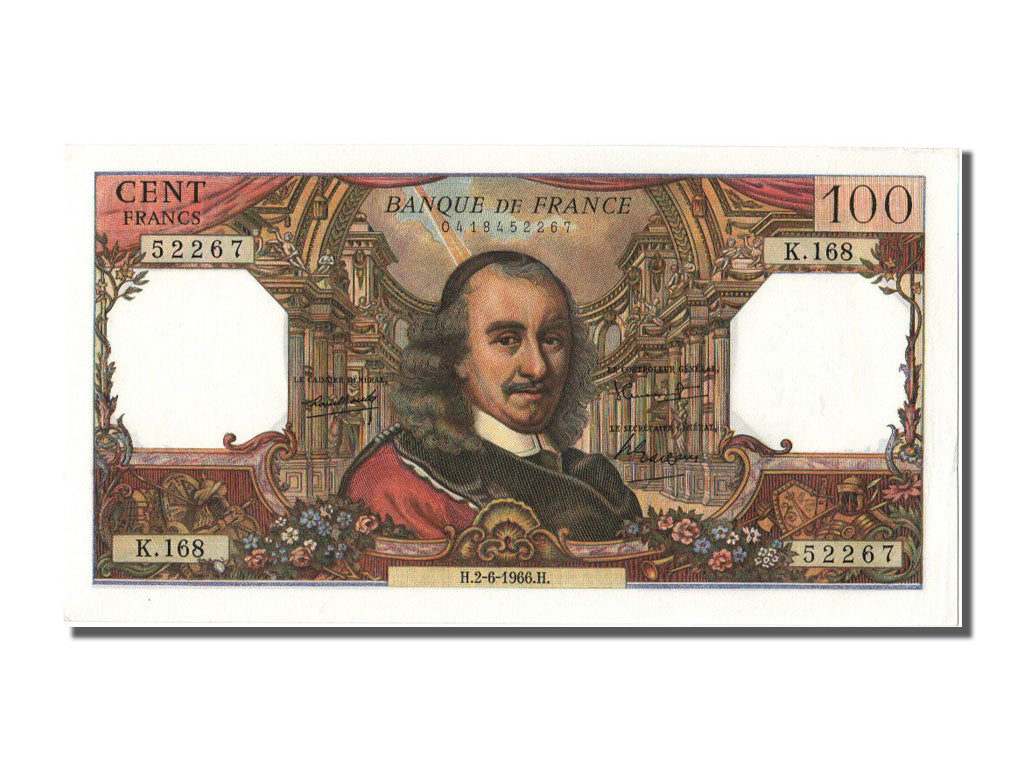France, 100 Francs, 100 F 1964-1979 ''Corneille'', 1966, KM #149b, 1966-06-02,..