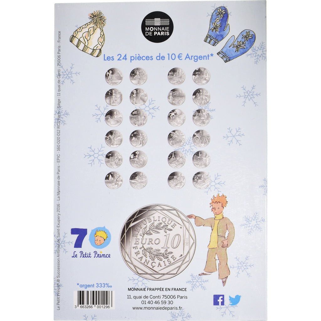 Frankreich, Monnaie de Paris, 10 Euro, Le Petit Prince (fait de la luge), 2016