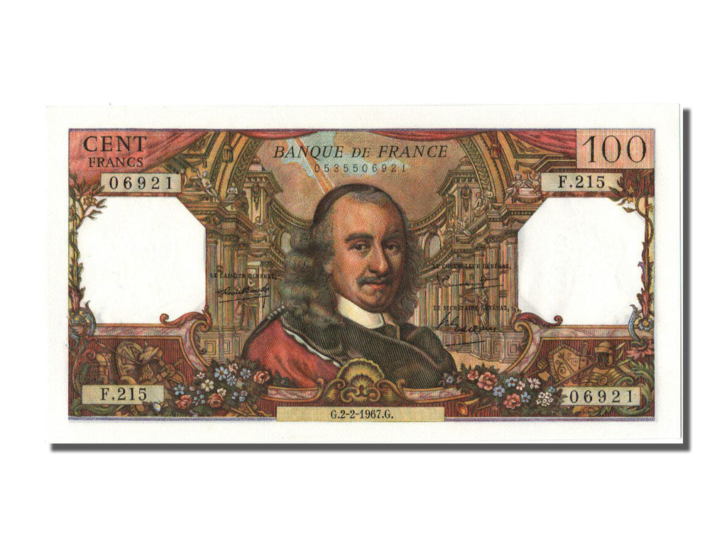 Banknot, Francja, 100 Francs, Corneille, 1967, 1967-02-02, UNC(63)