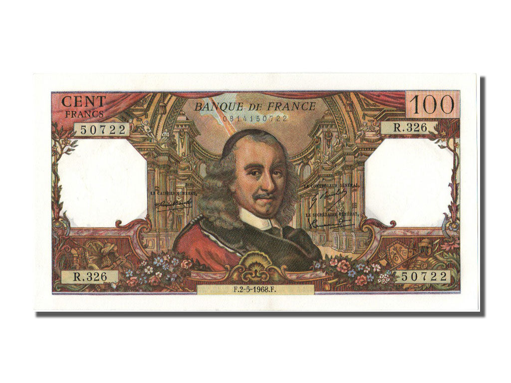 France, 100 Francs, 100 F 1964-1979 ''Corneille'', 1968, KM #149c, 1968-05-02,..