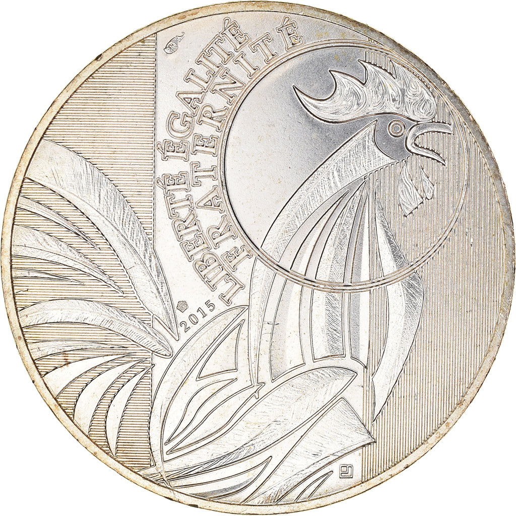 Francia, 10 Euro, Monnaie de Paris, Coq, 2015, SC, Plata, Gadoury:EU727