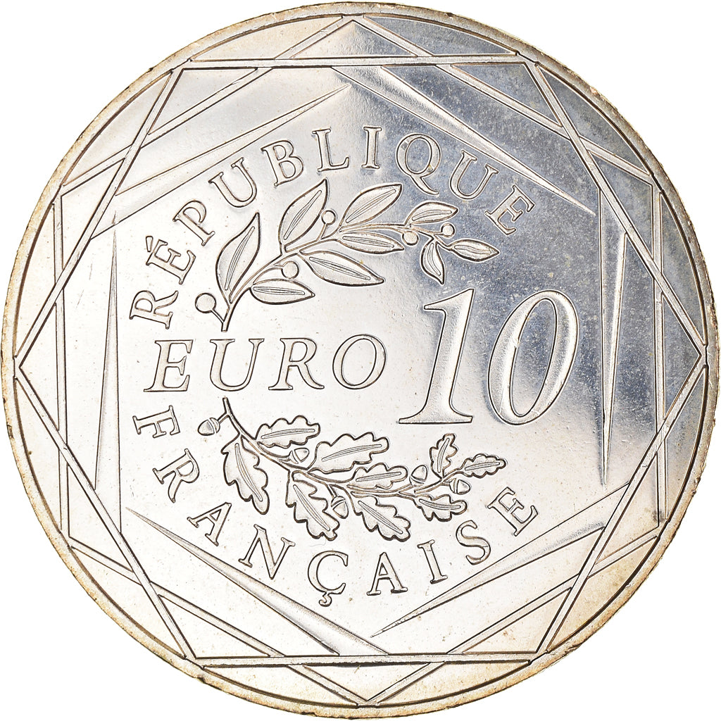 Francia, 10 Euro, Monnaie de Paris, Coq, 2015, SC, Plata, Gadoury:EU727