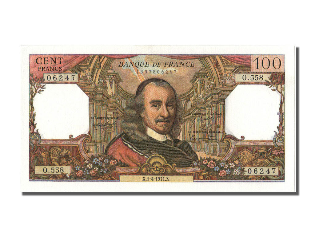Biljet, Frankrijk, 100 Francs, 100 F 1964-1979 ''Corneille'', 1971, 1971-04-01
