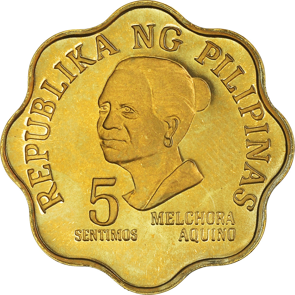 Coin, Philippines, 5 Sentimos, 1978, Proof, MS(65-70), Brass, KM:206