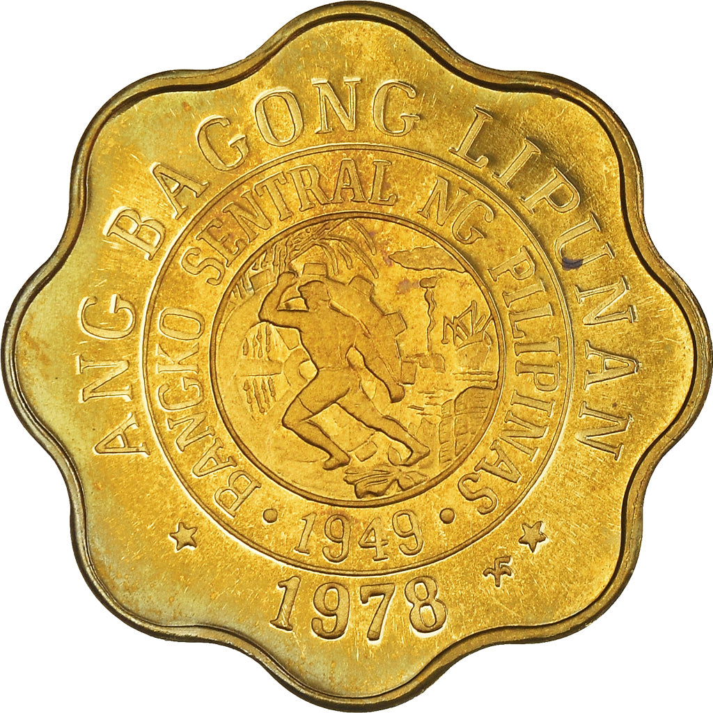 Coin, Philippines, 5 Sentimos, 1978, Proof, MS(65-70), Brass, KM:206