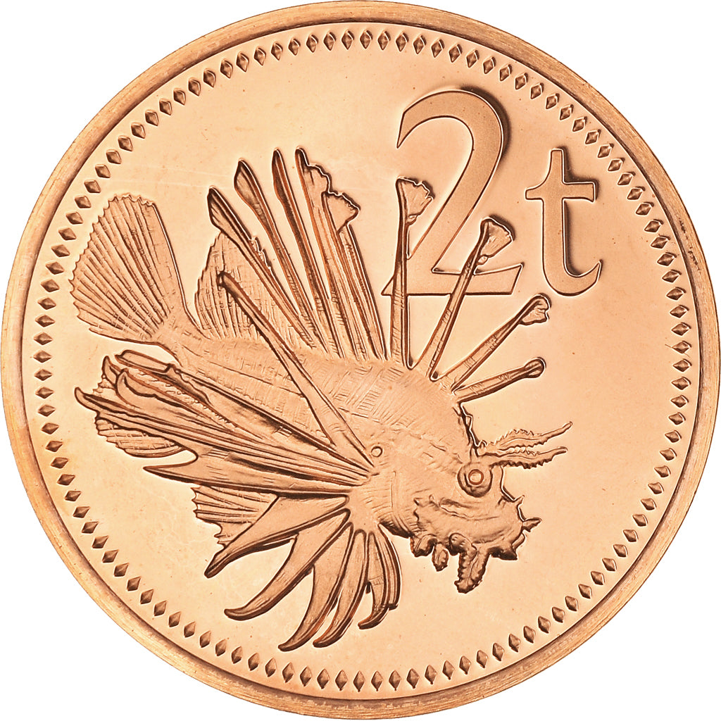 Coin, Papua New Guinea, 2 Toea, 1978, Proof, MS(65-70), Bronze, KM:2