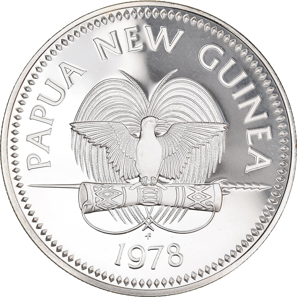 Coin, Papua New Guinea, 5 Kina, 1978, Proof, MS(65-70), Silver, KM:7a