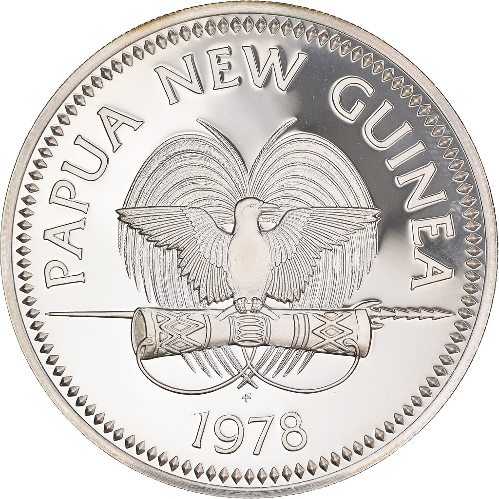 Coin, Papua New Guinea, 10 Kina, 1978, Franklin Mint, Proof, MS(65-70), Silver