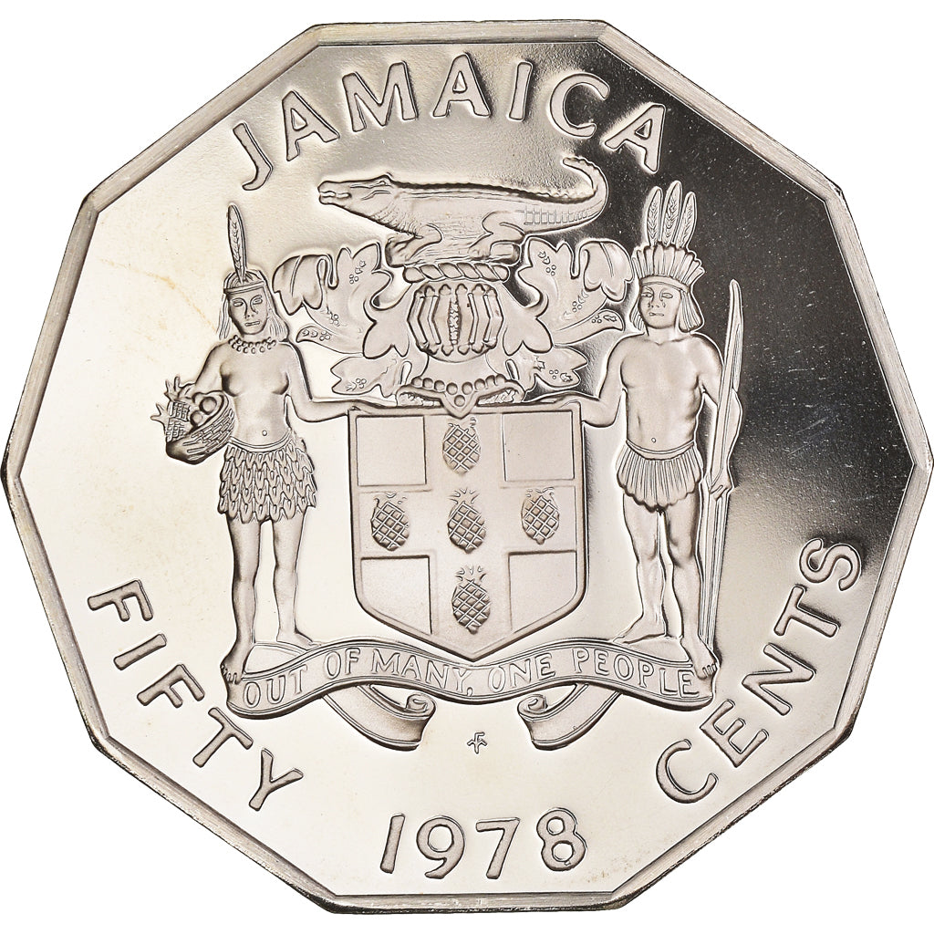 Coin, Jamaica, Elizabeth II, 50 Cents, 1978, Franklin Mint, USA, Proof