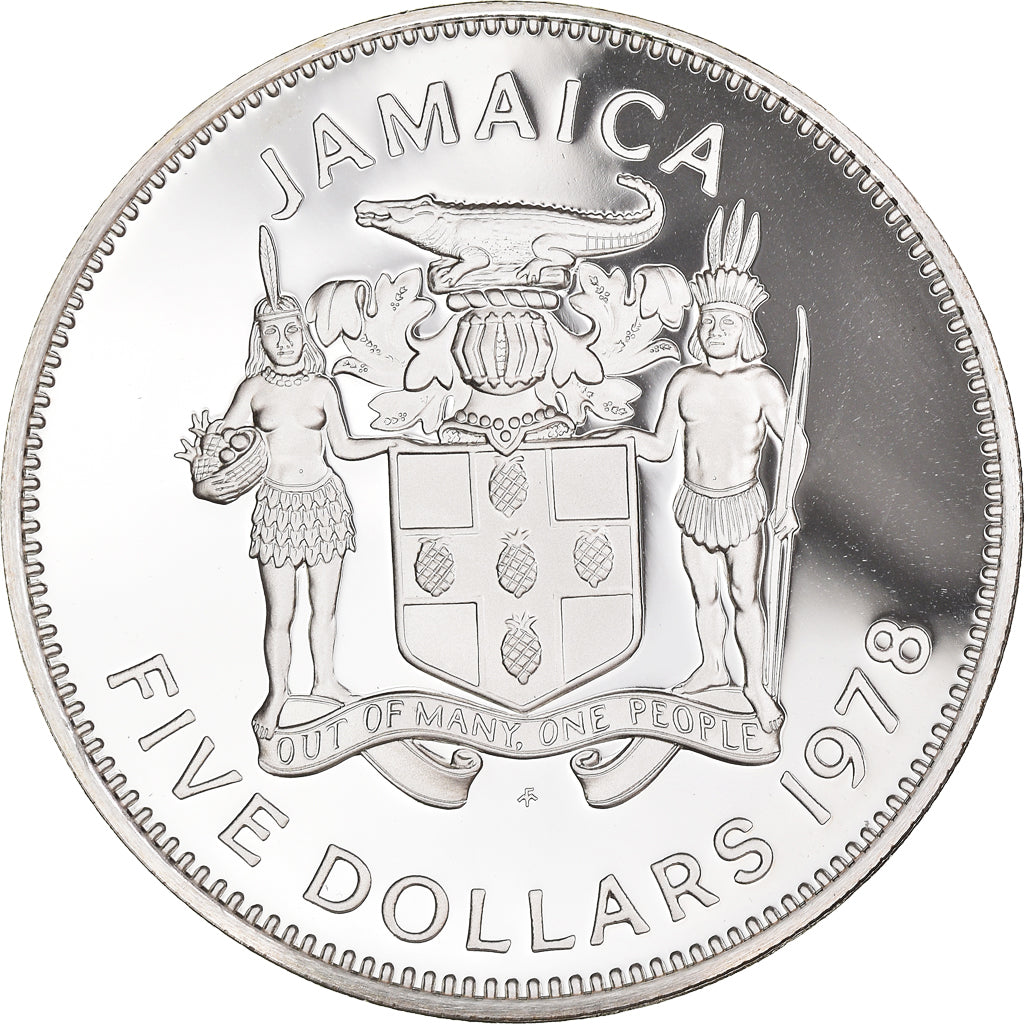 Coin, Jamaica, Elizabeth II, Norman W. Manley, 5 Dollars, 1978, Proof