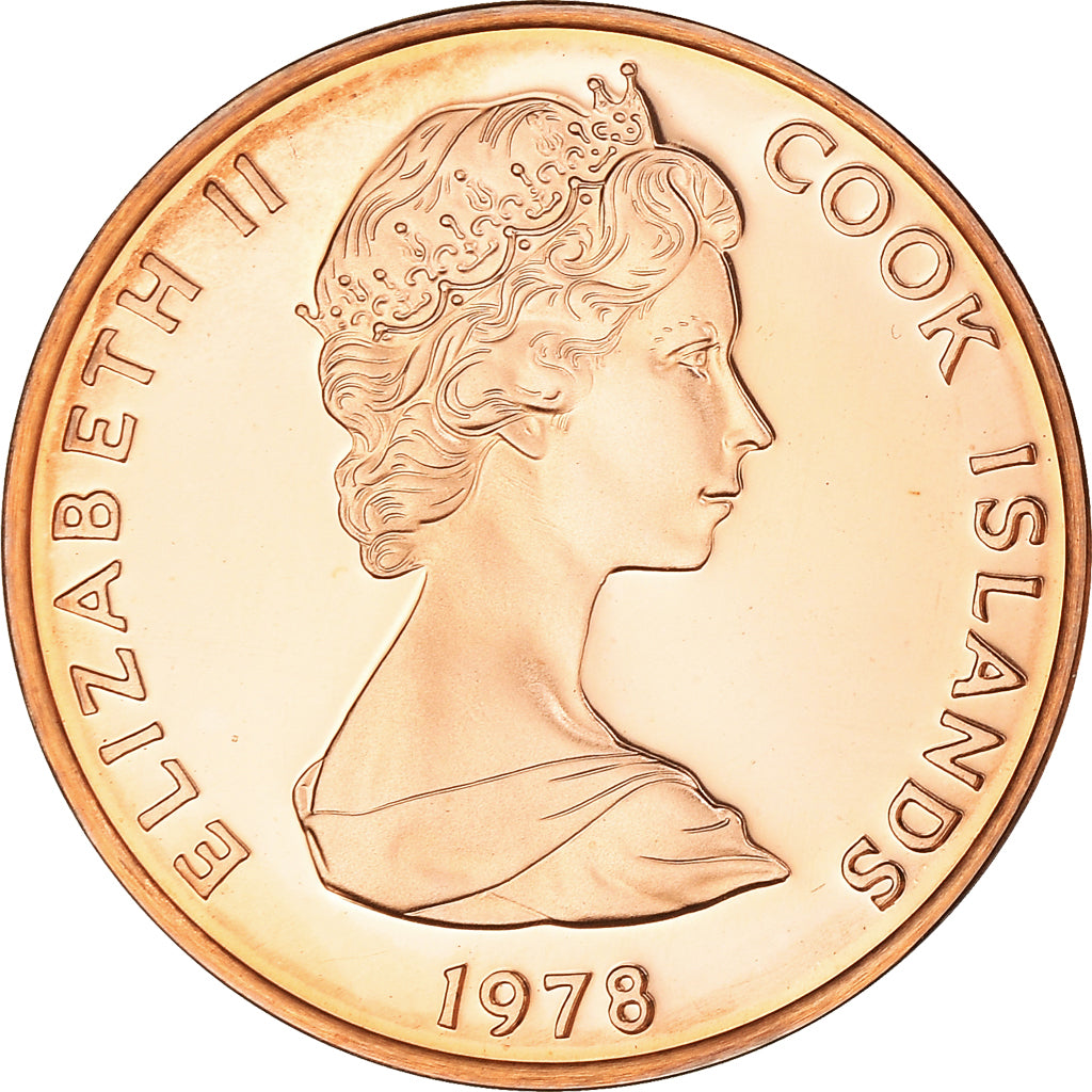 Coin, Cook Islands, Elizabeth II, 2 Cents, 1978, Franklin Mint, USA, Proof