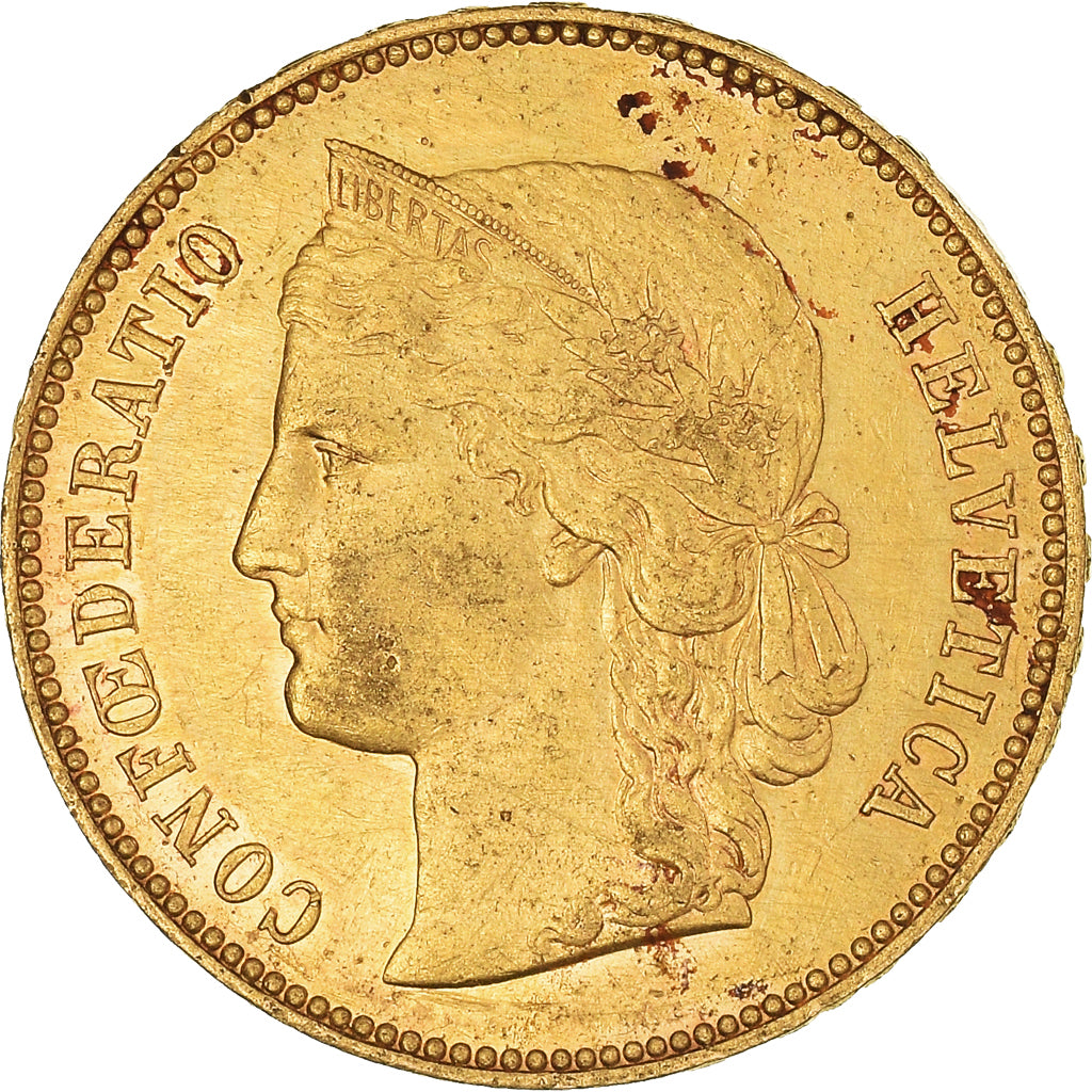 Moneda, Suiza, 20 Francs, 1892, Bern, MBC+, Oro, KM:31.3