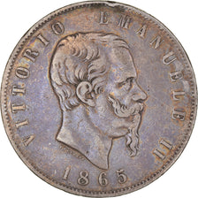 Coin, Italy, Vittorio Emanuele II, 5 Lire, 1865, Torino, VF(30-35), Silver
