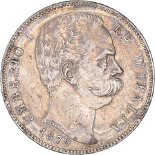 Monnaie, Italie, Umberto I, 5 Lire, 1879, Rome, TB+, Argent, KM:20