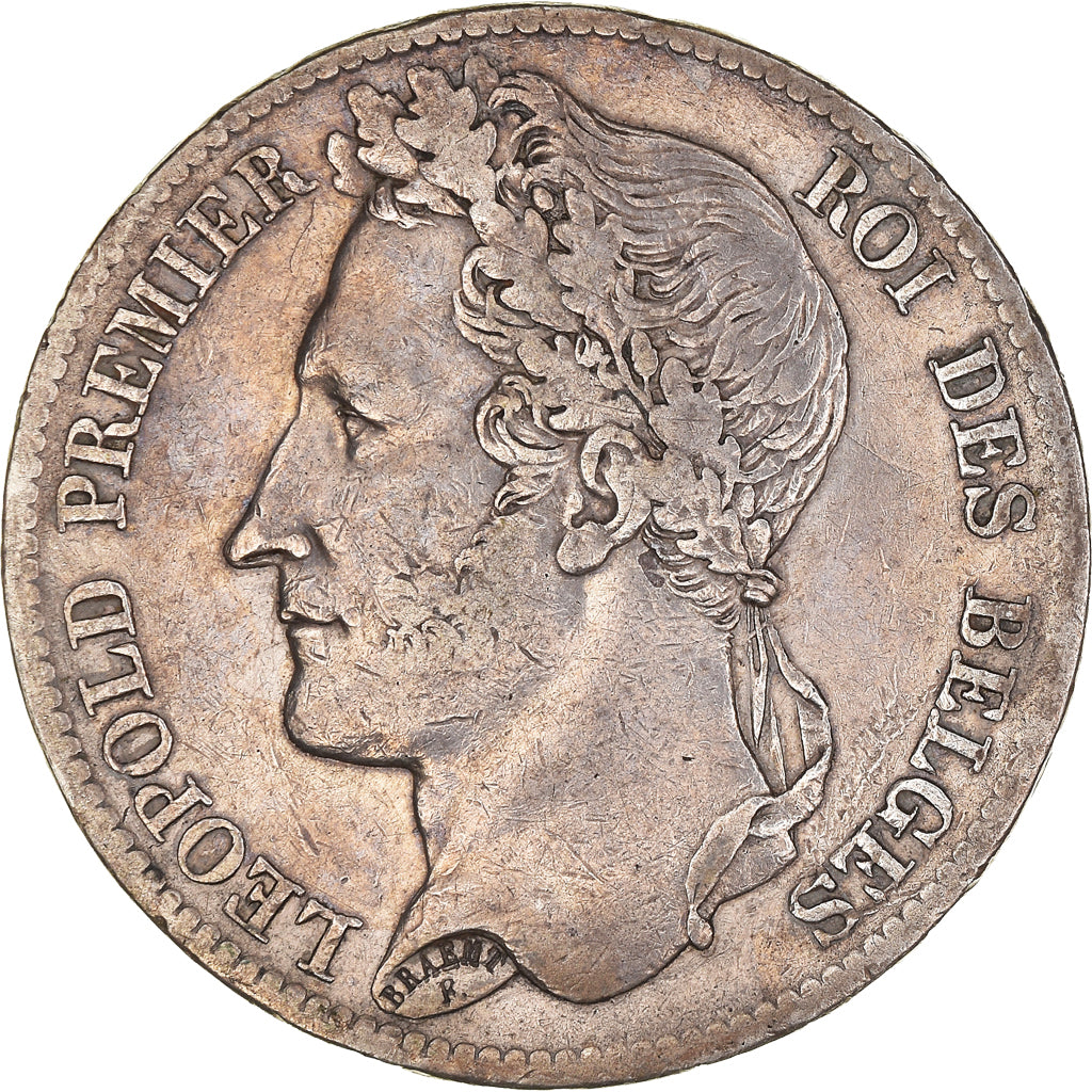 Coin, Belgium, Leopold I, 5 Francs, 5 Frank, 1834, Edge B, VF(30-35), Silver